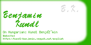 benjamin kundl business card